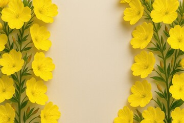 Obraz premium Vertical floral border featuring yellow flowers