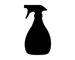 Black silhouette of a spray bottle, for cleaning or gardening purposes