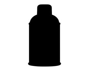 Silhouette of a spray bottle aerosol can isolated on white background