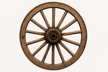 Vintage wooden wheel from a traditional horse-drawn cart
