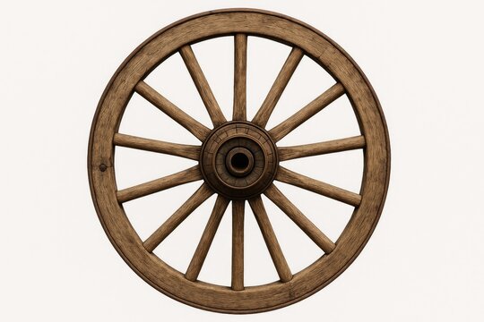 Vintage wooden wheel from a traditional horse-drawn cart