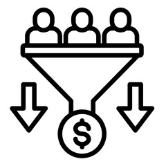 Marketing Funnel  Icon Element For Design