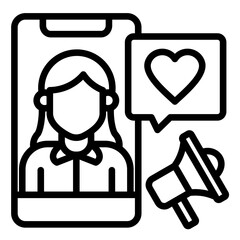Influencer Marketing  Icon Element For Design