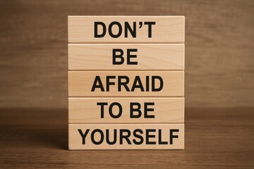 Obraz premium Encourage Authenticity with Wooden Letter Blocks