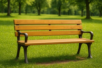 A rustic wooden seat nestled among lush greenery in a peaceful outdoor setting