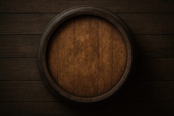 Wooden cask featuring metal bands