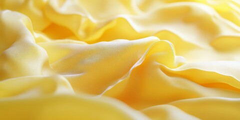 Abstract Lemon Creamy Yellow Folds with Light Texture and Minimal Monochromatic Waves Background