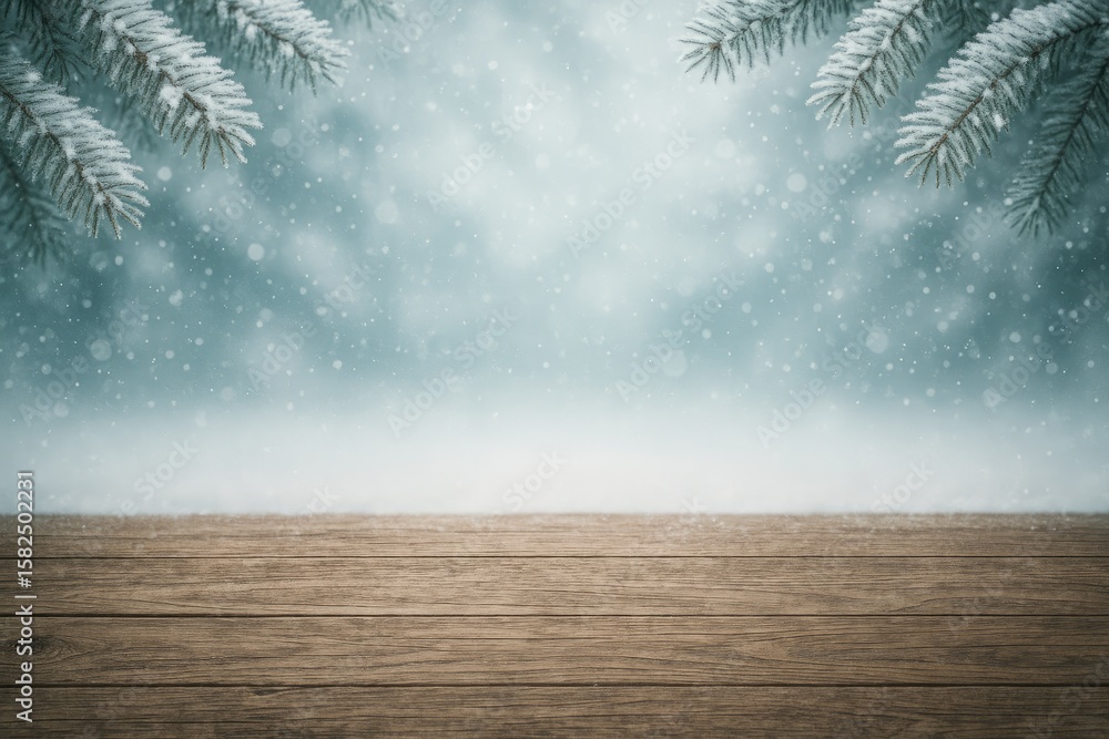 Poster winter scene with open space for customization