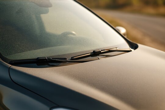 Fototapeta Automotive windshield wiper system overview