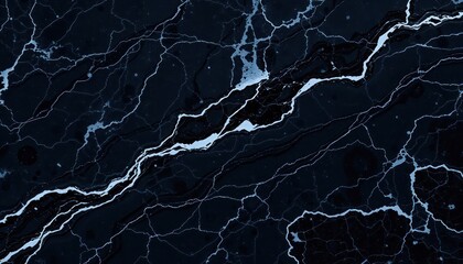 Dark blue marble texture with white veins and cracks, background