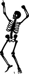 Dancing Skeleton Silhouette for Halloween or Day of the Dead Celebrations and Party