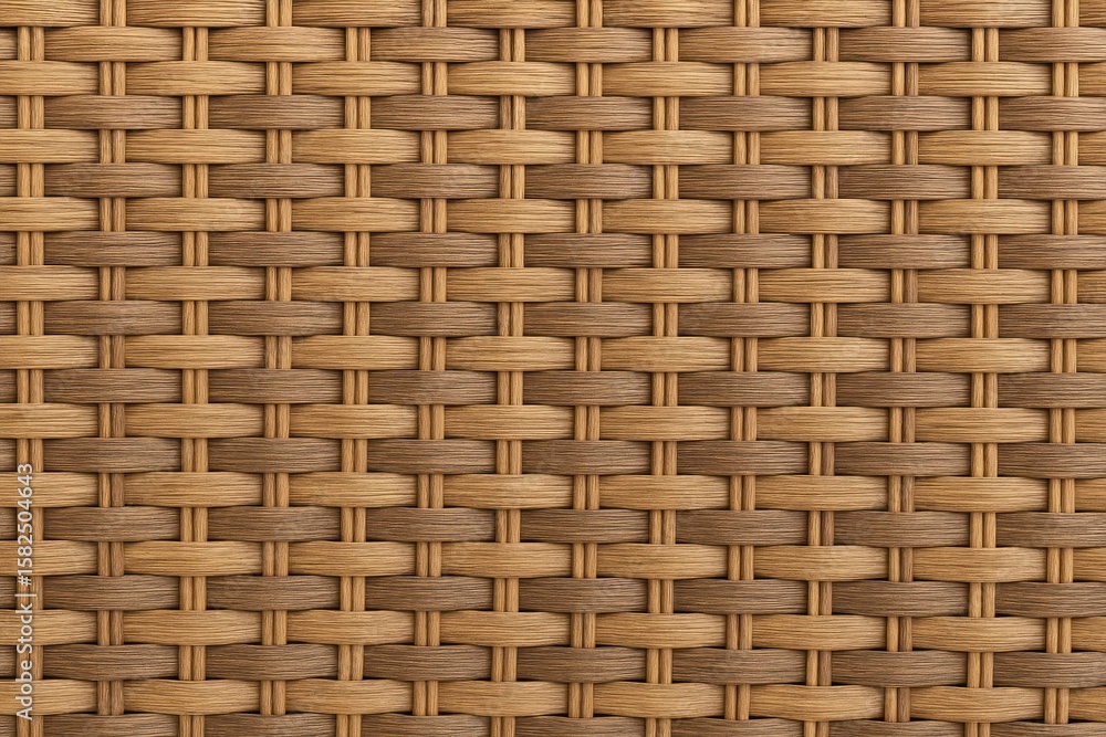 Poster high-definition continuous pattern of wicker or rattan basket material
