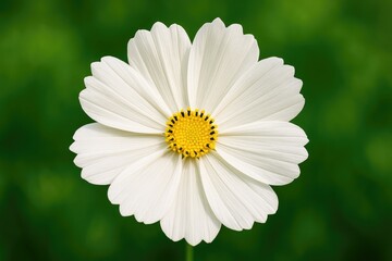 Fototapeta premium Close-up of a white summer flower with a lush green background