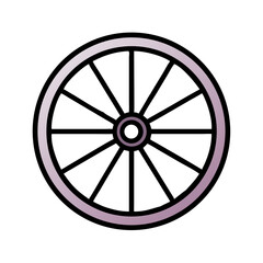 Fototapeta premium wooden wheel on a white background