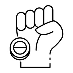 This Fist icon is suitable for Indonesia Independence Day, etc