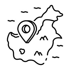 This Kalimantan island icon is suitable for Indonesia Independence Day, etc