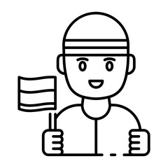 This Nationalism icon is suitable for Indonesia Independence Day, etc