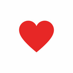 A simple, solid red heart shape on a white background.