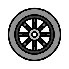 Obraz premium car wheel isolated on white background