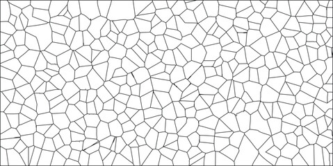 Obraz premium Abstract geometric cellular pattern graphic composed of black lines on a white background forming a complex tessellation design.
