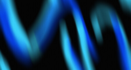play of light and gradations of royal blue with cyan or turquoise on a very dark black background. The blurred effect and grain texture add a soft, artistic touch.