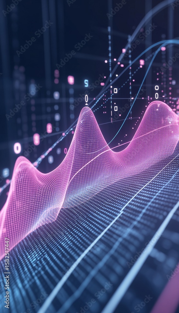 Aufkleber dynamic financial data visualization of stock market trends with colorful graphs and charts
