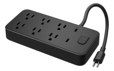 Floor-mounted surge protector designed for large open-plan living areas.