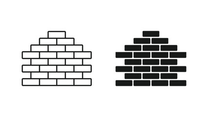 Brick wall vector icon. Illustration isolated on white background for graphic and web design.