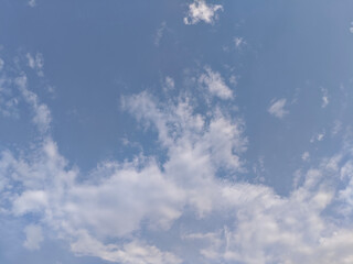 Soft White Clouds Scattered Across a Clear Blue Sky