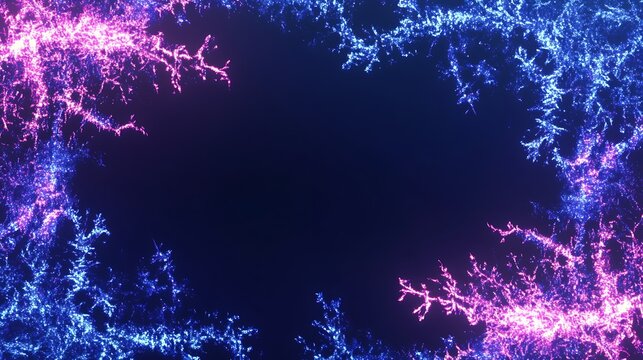 Abstract frame of glowing, branching lines