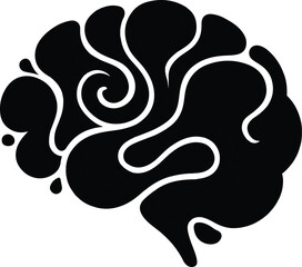 Contours of Thought – Brain Silhouette in Whispered Flow