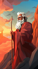 Obraz premium moses separate the sea in exodus