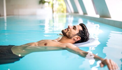 Man relaxing in a pool