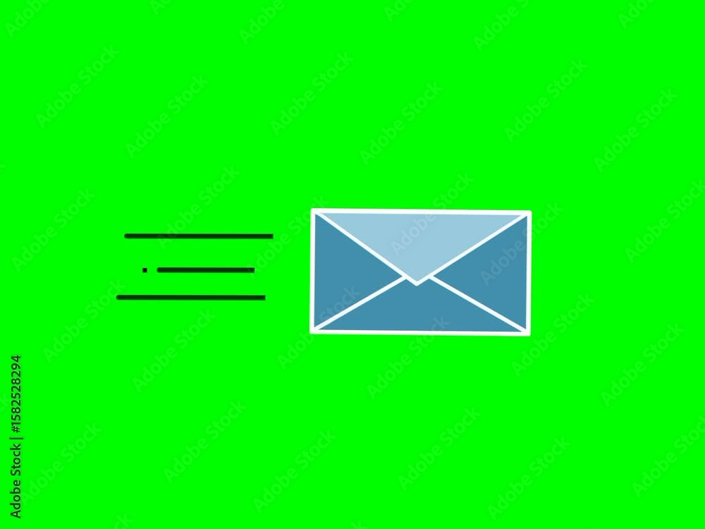 Poster flying envelope animation with motion lines. minimal email sending concept. fast communication and m