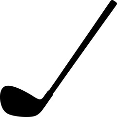 Black Silhouette of a Golf Club Isolated on White Background