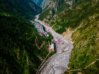 Aerial View Of Rasuwagadhi Flood Devastation In Nepal