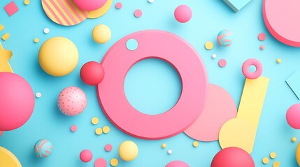 Colorful 3D geometric shapes