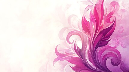 Abstract floral design in soft pink and purple