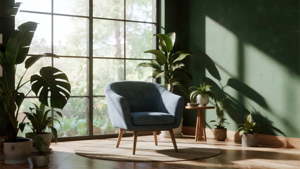 modern office interior with chair