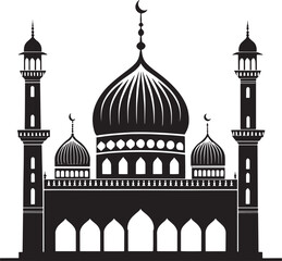 Mosque architecture with domes and minarets Islamic architecture