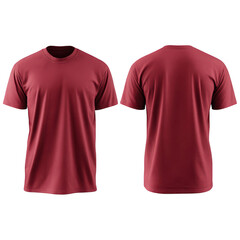 Burgundy t-shirt front and back view