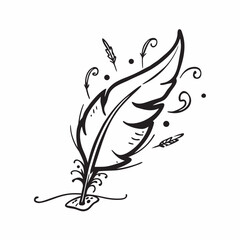 feather pen and ink