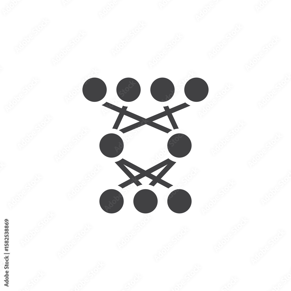 Poster neural model solid vector icon