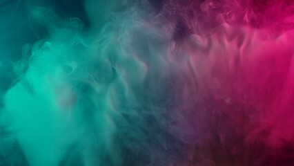 Colorful abstract smoke texture in pink and teal gradient