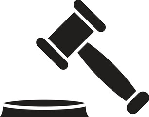 judge hammer icon Simple thin line stroke vector