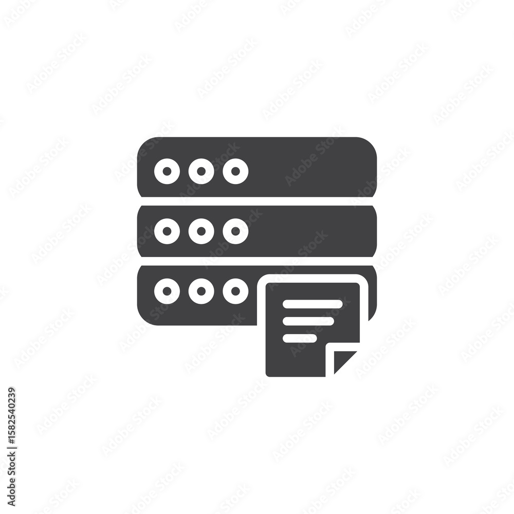 Poster server database solid vector icon