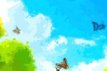 Various oil paintings, flowers, butterfly landscapes, waterfalls, swans, beaches, landscapes, roses, peonies, flowers, and the moon