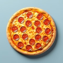 Delicious Pepperoni Pizza with Melted Cheese and Crispy Crust, Perfect for Food Photography Shots