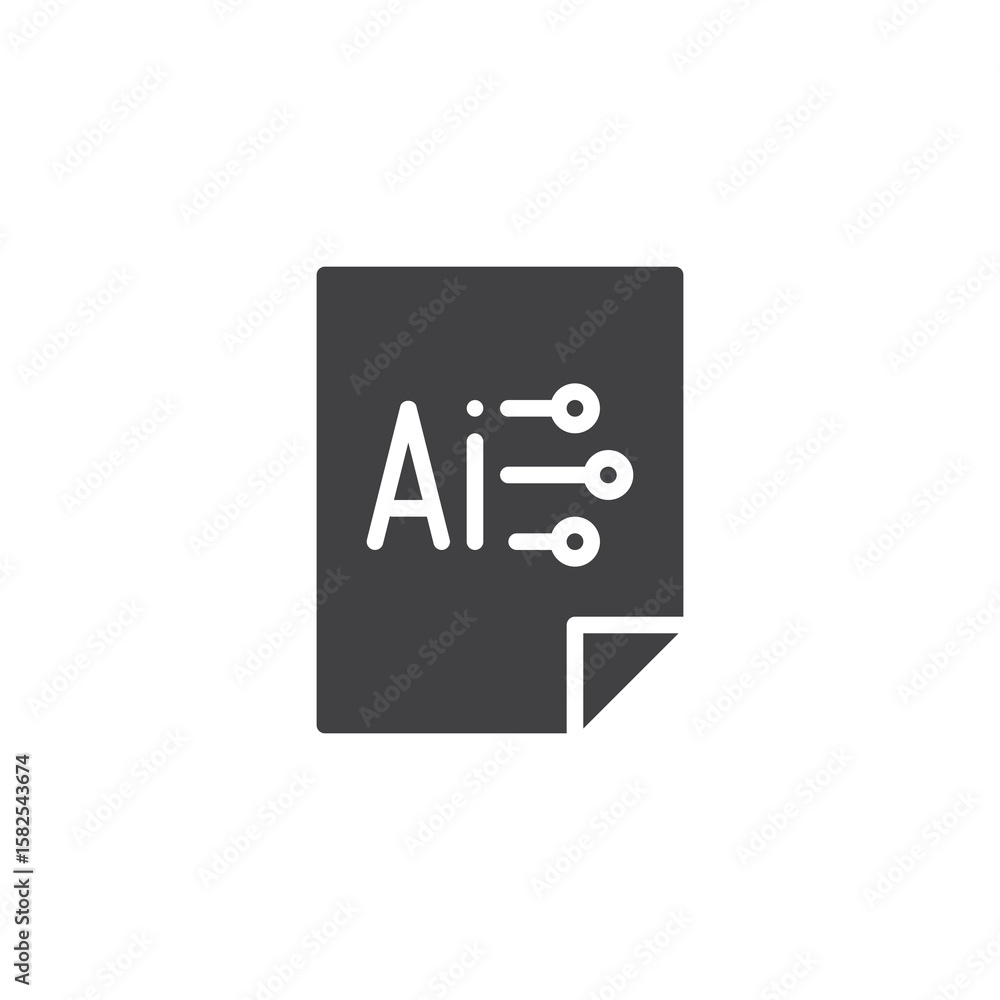 Poster document ai solid vector icon