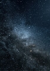 Fototapeta premium The night sky is filled with numerous stars and wispy clouds overhead